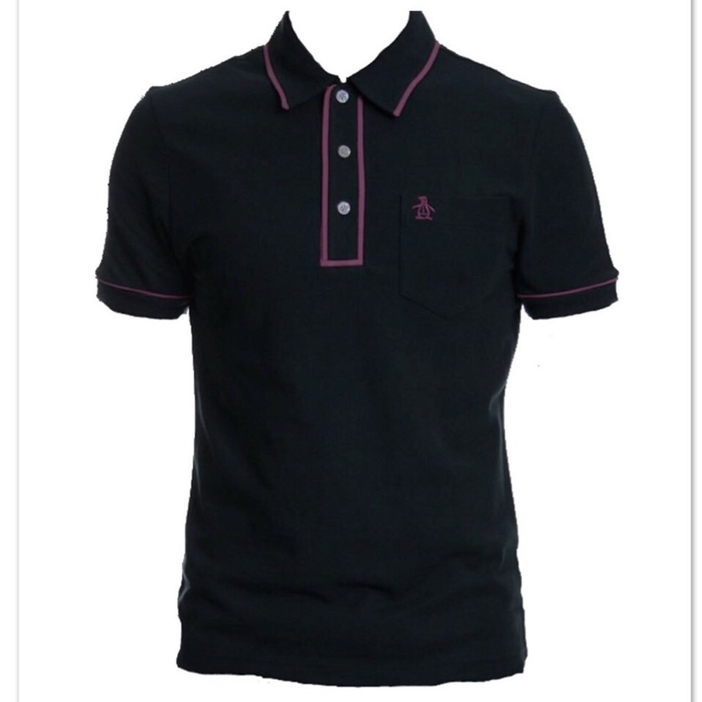 Original Penguin Shirt Black/Purple Size XXL